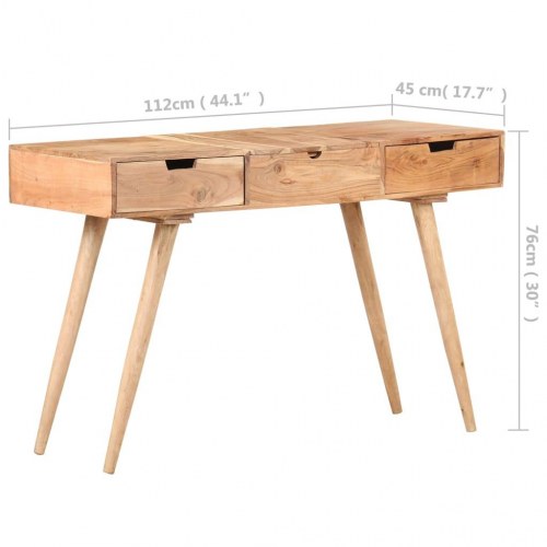 Toiletbord med spejl 112x45x76 cm massivt akacietræ