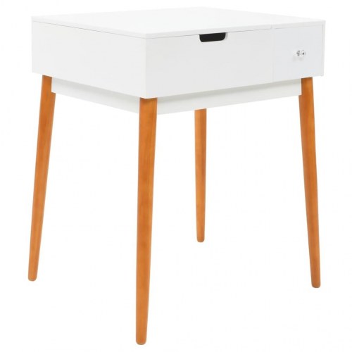 Sminkebord med spejl i MDF - 60 × 50 × 86 cm, hvid/brun
