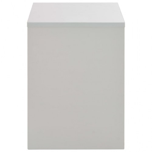 Makeupbord med spejl og skammel 104×45×131 cm - grå/natur