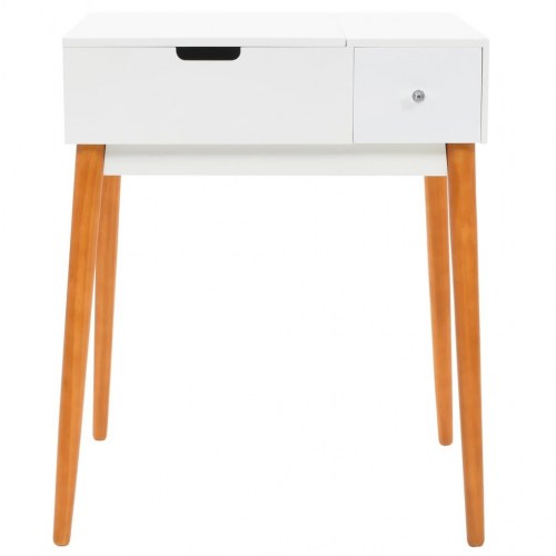 Sminkebord med spejl i MDF - 60 × 50 × 86 cm, hvid/brun