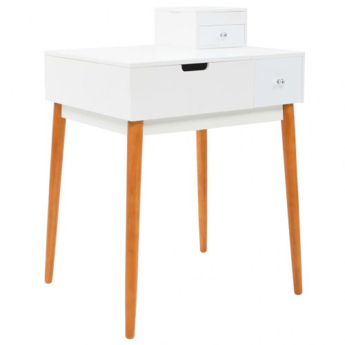 Sminkebord med spejl i MDF - 60 × 50 × 86 cm, hvid/brun