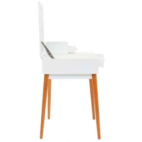 Sminkebord med spejl i MDF - 60 × 50 × 86 cm, hvid/brun