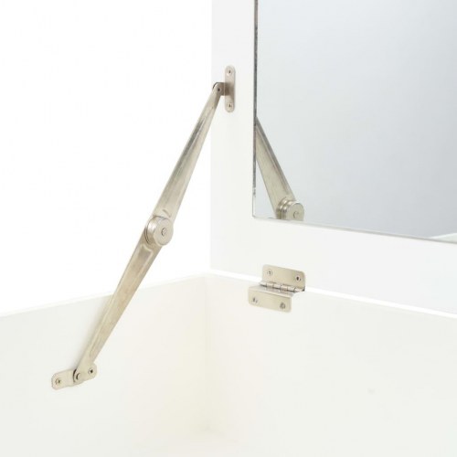 Sminkebord med spejl i MDF - 60 × 50 × 86 cm, hvid/brun