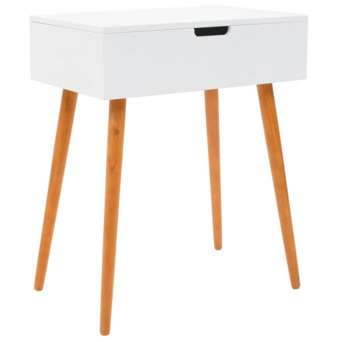 Sminkebord med spejl - MDF 60 × 40 × 75 cm, hvid/brun