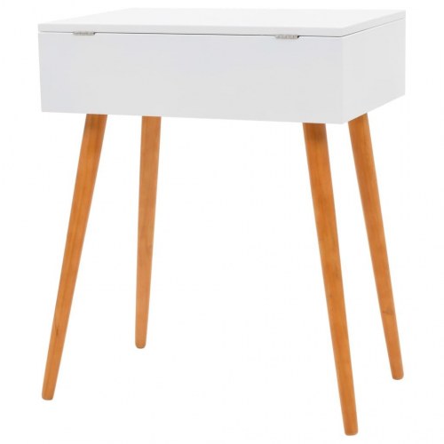 Sminkebord med spejl - MDF 60 × 40 × 75 cm, hvid/brun