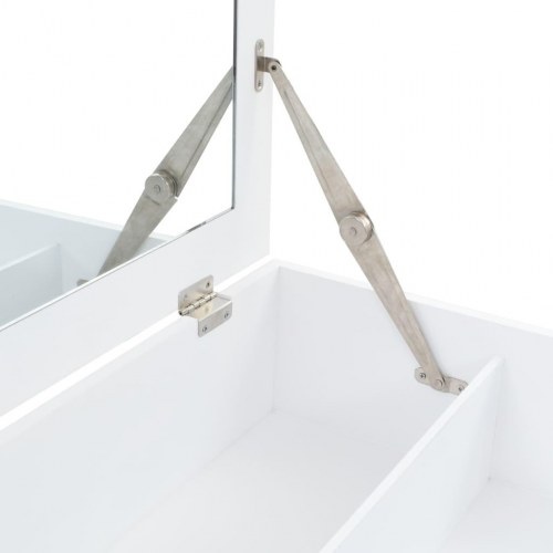 Sminkebord med spejl - MDF 60 × 40 × 75 cm, hvid/brun