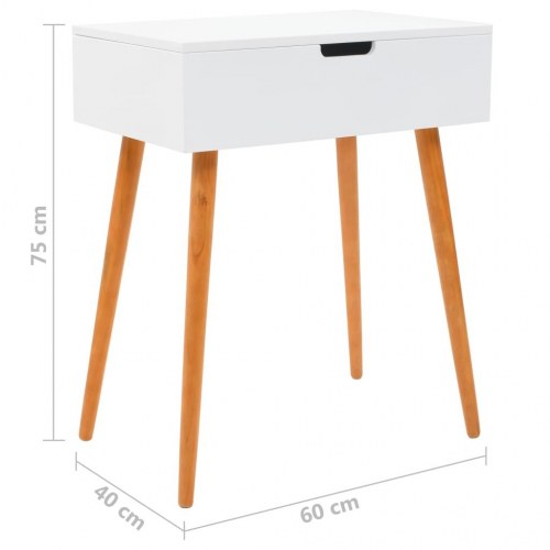 Sminkebord med spejl - MDF 60 × 40 × 75 cm, hvid/brun
