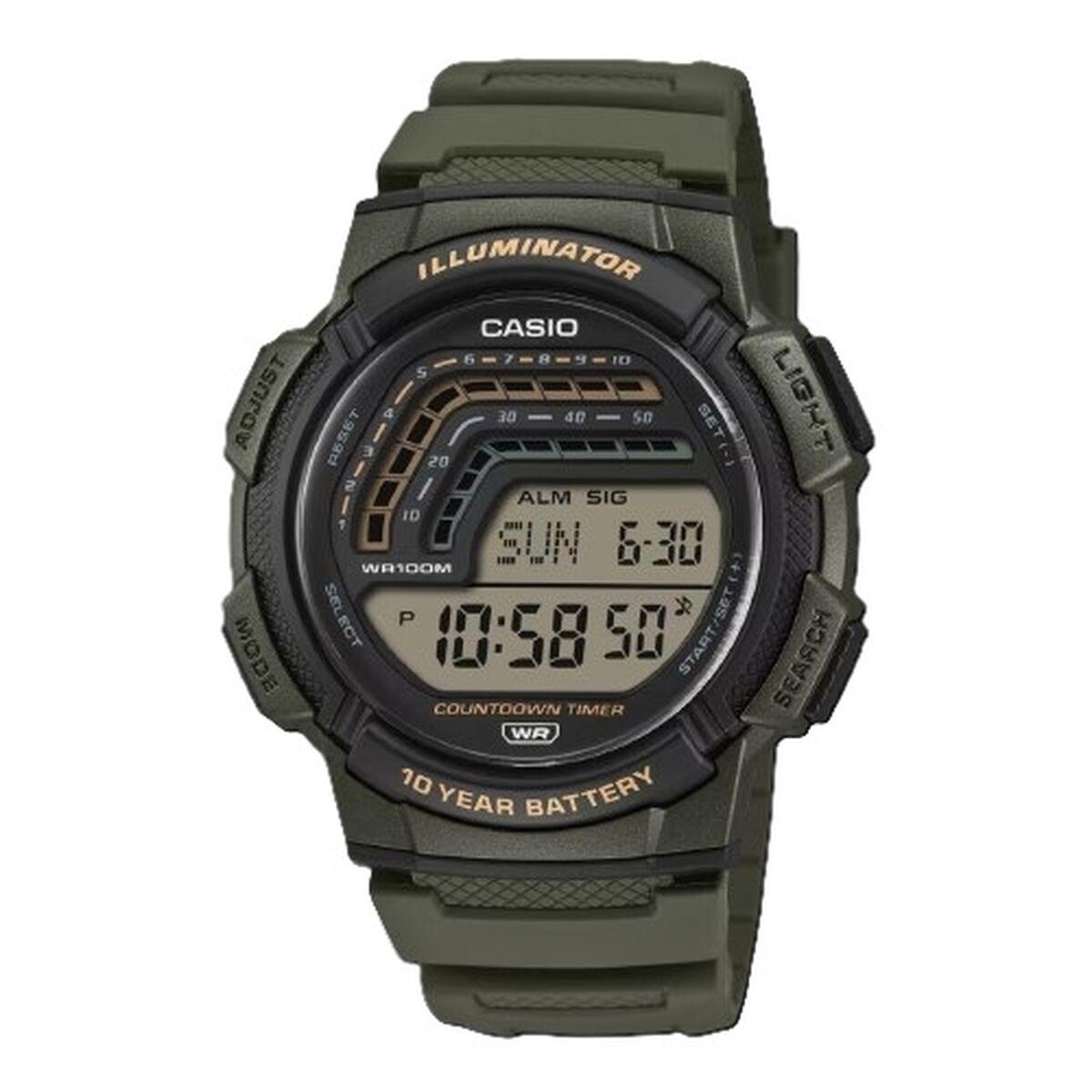 Casio WS-1800-3AVEF herreur - digitalt sportsur, grøn rem billede
