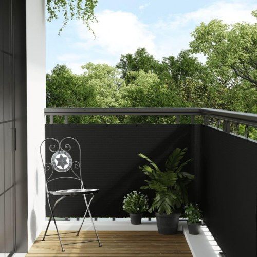 Altanafskærmning 1000×80 cm i polyrattan - sort
