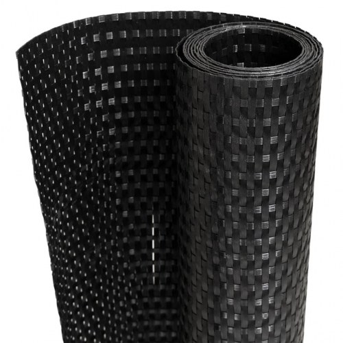 Altanafskærmning 1000×80 cm i polyrattan - sort