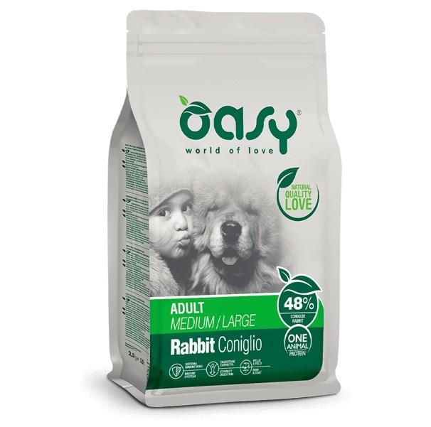 Oasy One Animal Protein Adult Medium/Large Rabbit – tørfoder til hunde 2,5 kg billede