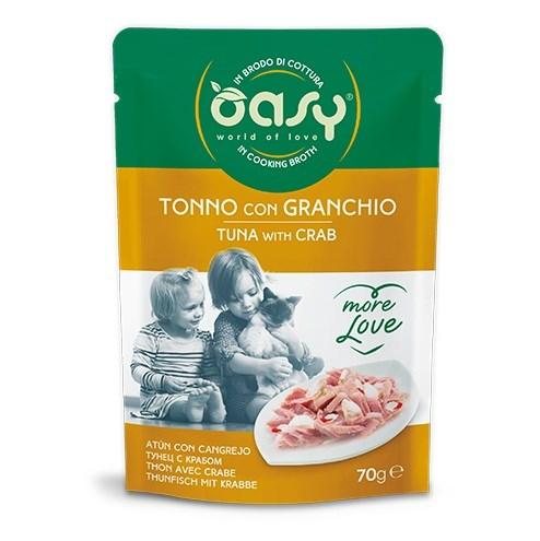 Oasy More Love vådfoder til kat – tun med krabbe, 70 g billede