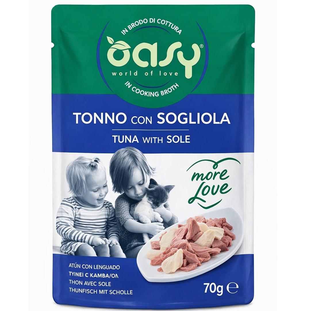 Oasy More Love vådfoder til kat – tun med rødspætte, 70 g billede