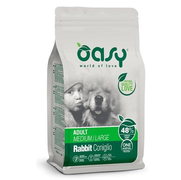 Oasy One Animal Protein Adult Medium/Large – Kanin – tørfoder til hunde 12 kg billede