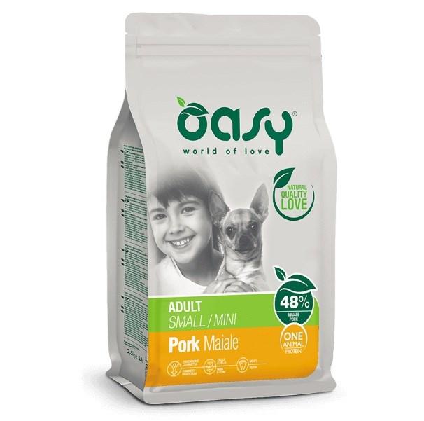 Oasy One Animal Protein Adult Small/Mini Pork tørfoder – 2,5 kg billede