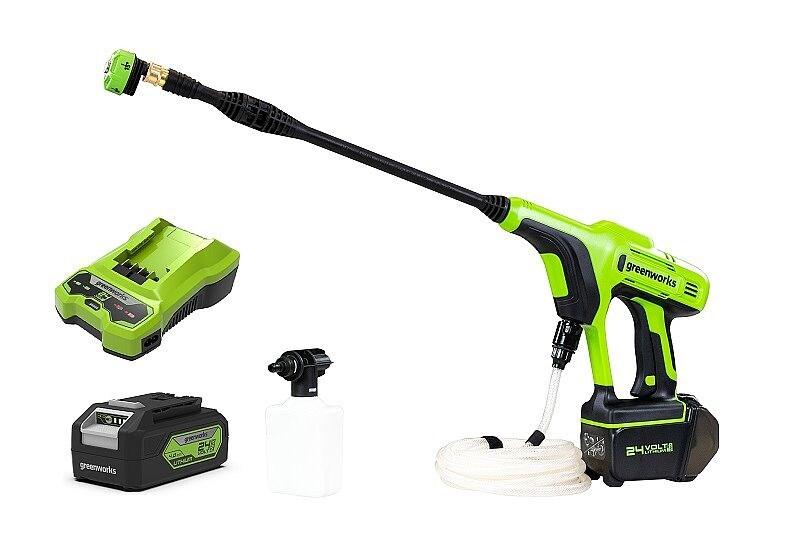 Greenworks G24PWK4 24V batteridrevet højtryksrenser - inkl. lader og 4,0 Ah batteri billede