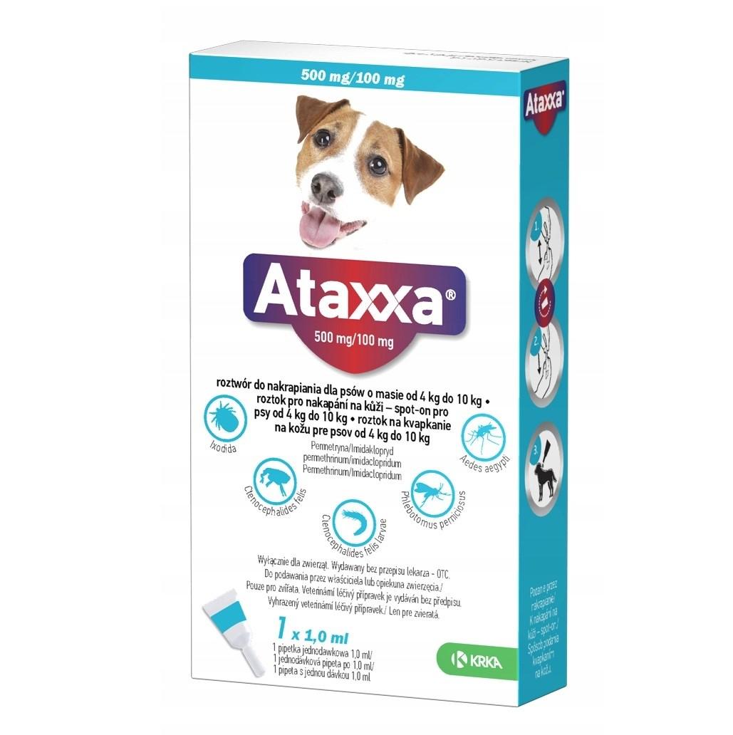 ATAXXA 500 mg/100 mg til hund 4–10 kg – spot-on mod lopper og flåter, 1 × 1 ml billede