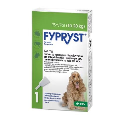 FYPRYST 134 mg til mellemstore hunde (10–20 kg) – spot-on mod lopper og flåter, 1 x 1,34 ml billede