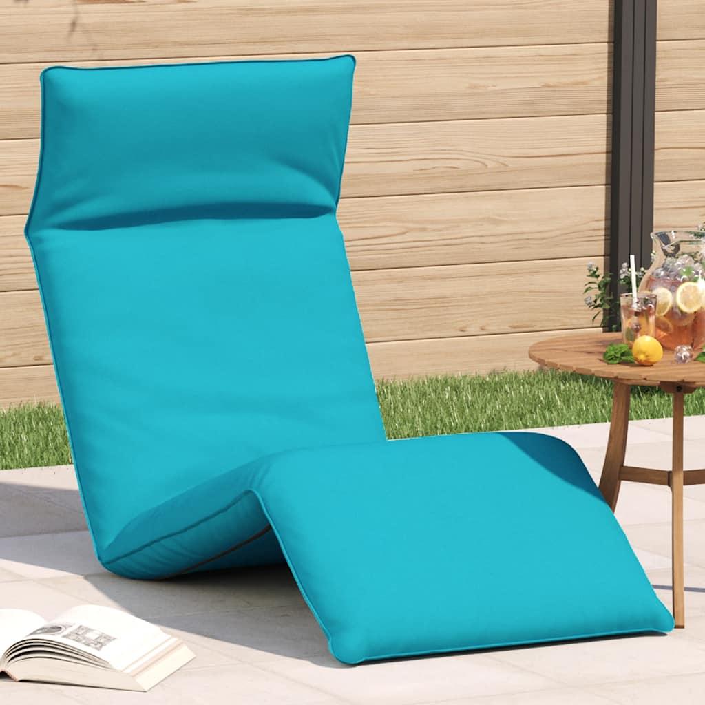 Foldbar liggestol i oxfordstof - turkis, 175 × 54 × 8,5 cm