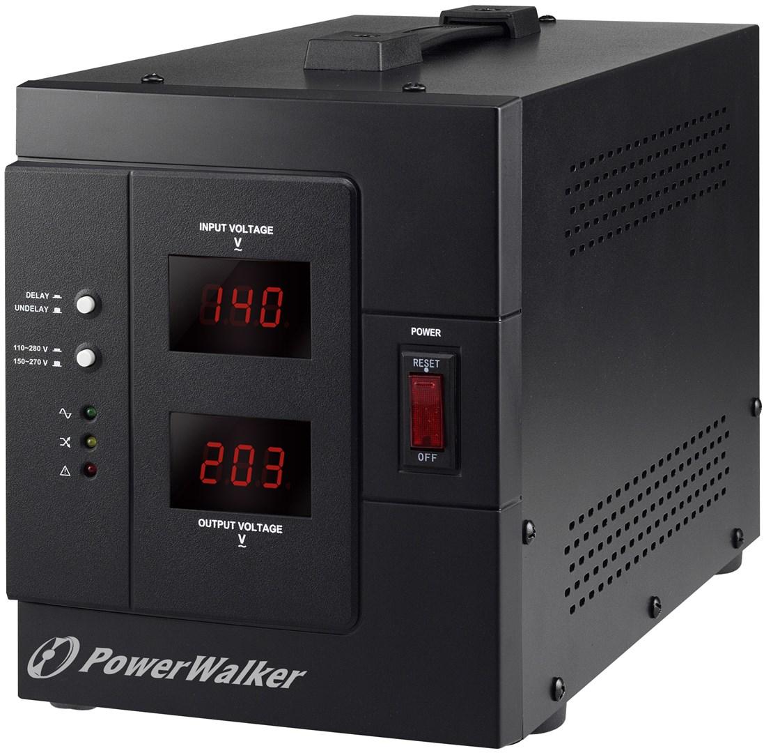 PowerWalker AVR 3000 SIV FR - spændingsstabilisator 3 kVA, 1 udtag, sort
