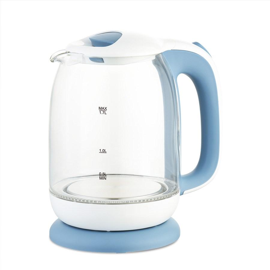 Maestro MR-056 - Glas elkedel 1,7 l - Blå/Hvid billede