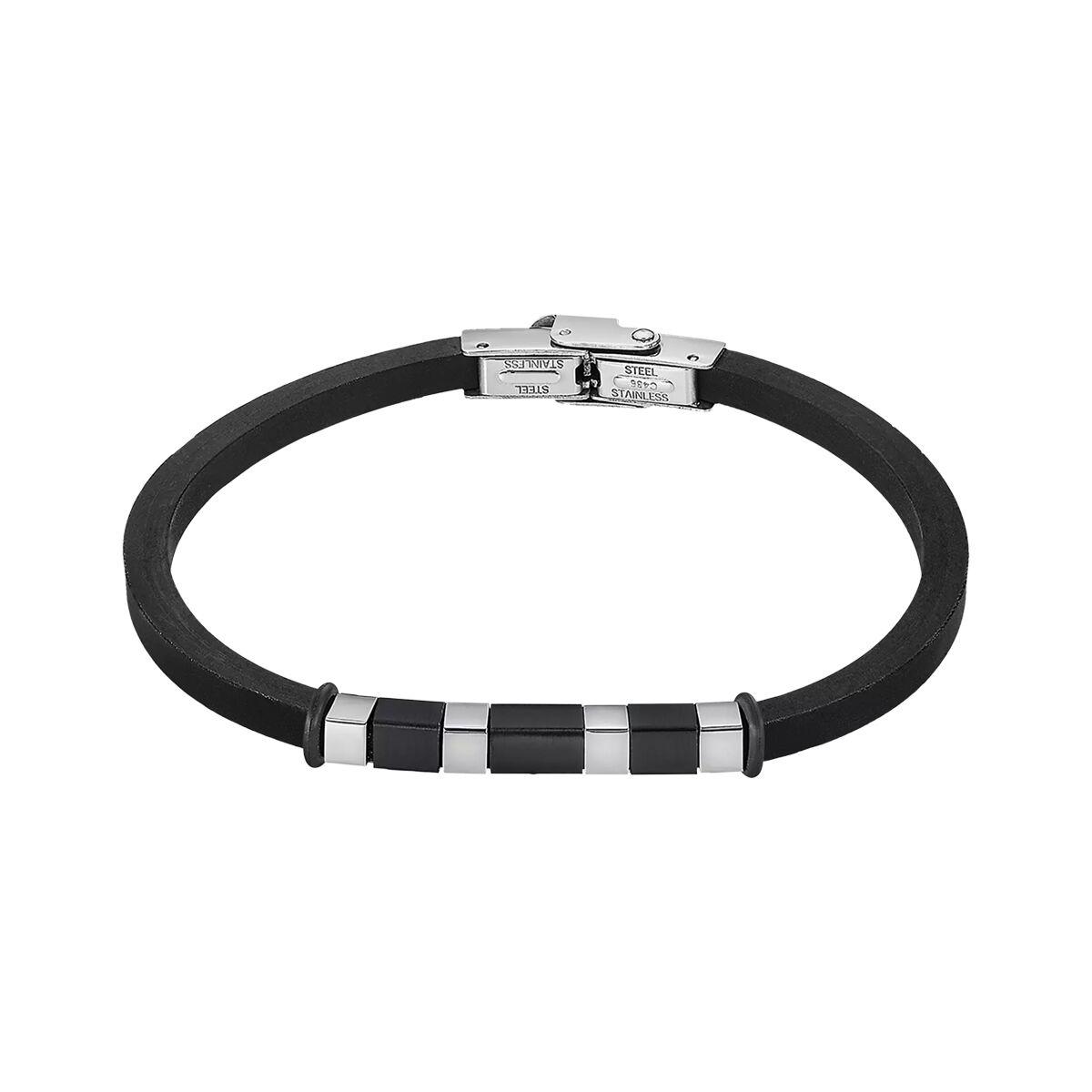 Lotus LS2538-2/3 herrearmbÃ¥nd - sort med stÃ¥ldetaljer billede