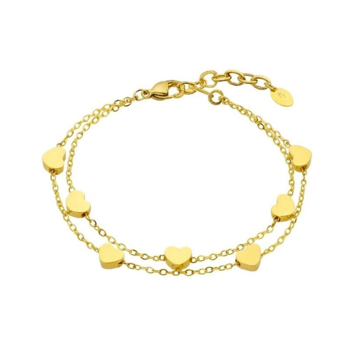 Lotus LS2560-2/2 armbÃ¥nd til kvinder - gylden dobbeltkÃ¦de med hjerter billede
