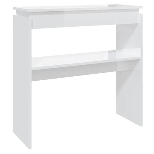 Konsolbord 80x30x80 cm konstrueret træ hvid højglans