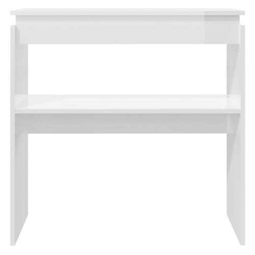 Konsolbord 80x30x80 cm konstrueret træ hvid højglans