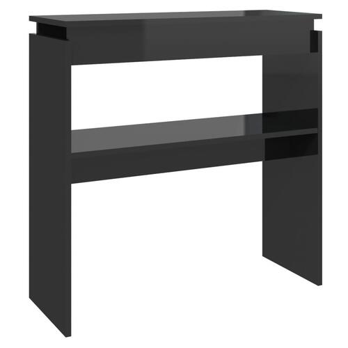 Konsolbord 80x30x80 cm konstrueret træ sort højglans