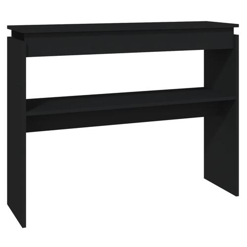 Konsolbord 102x30x80 cm konstrueret træ sort
