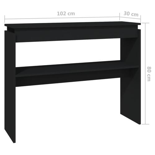 Konsolbord 102x30x80 cm konstrueret træ sort