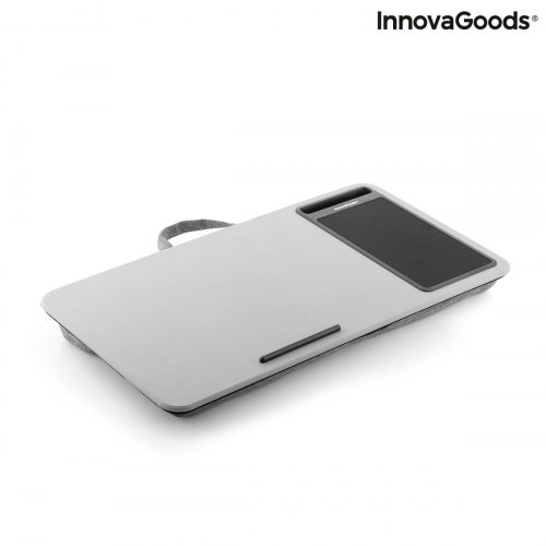Deskion bærbar laptopbord med XL-pude - grå/sort