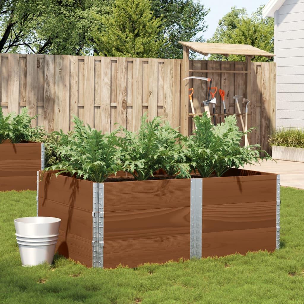 Plantekasse 150x100 cm massivt fyrretræ brun billede