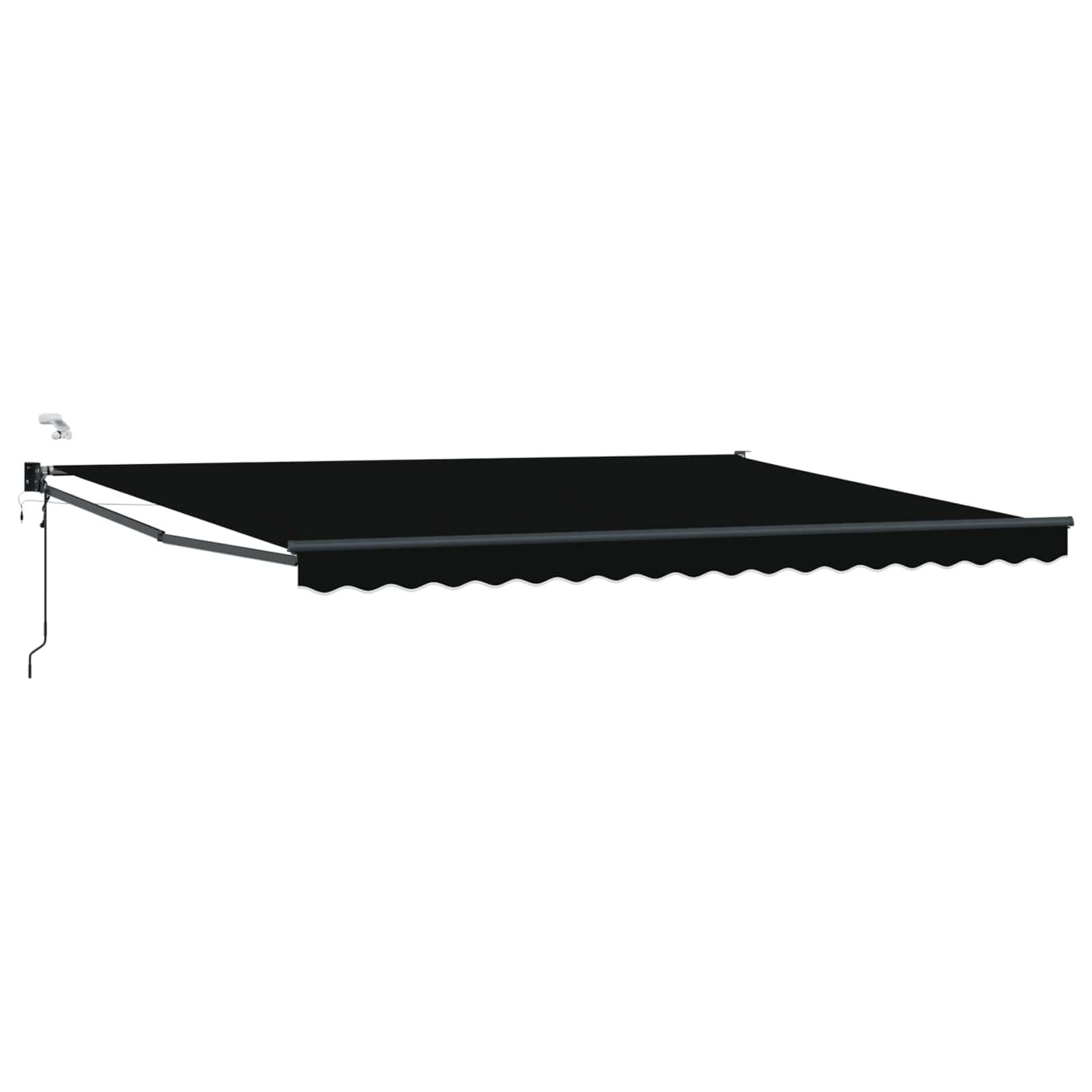 Elektrisk Markise med Sort 4 × 3 m Aluminium billede
