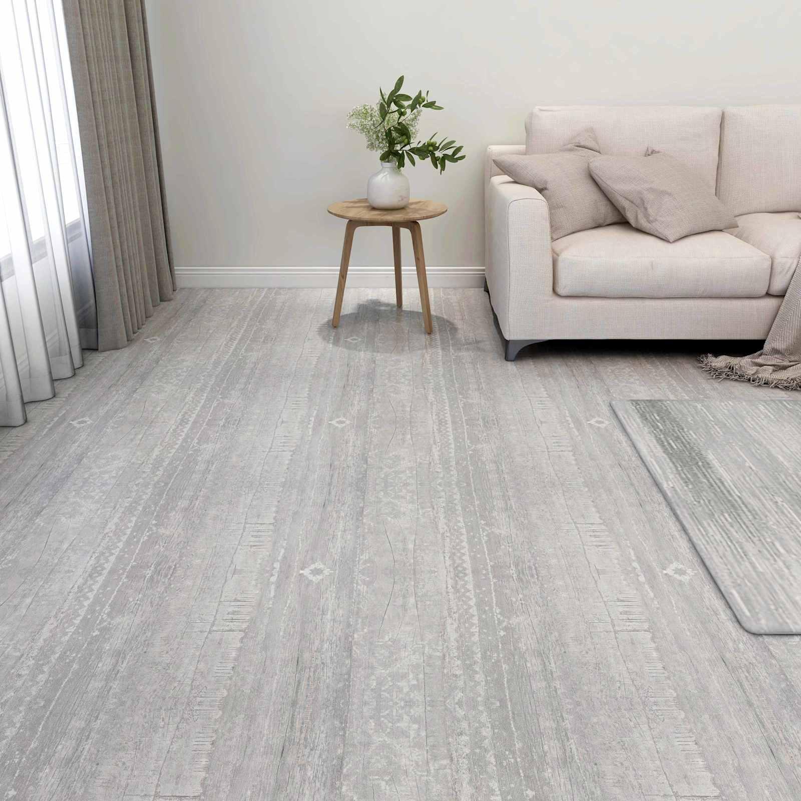 Gulvplanker 55 stk Grå 5,11 m² PVC billede