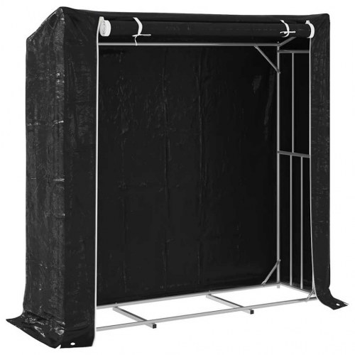 Brændestativ med regnslag 200 × 60 × 200 cm - galvaniseret stål