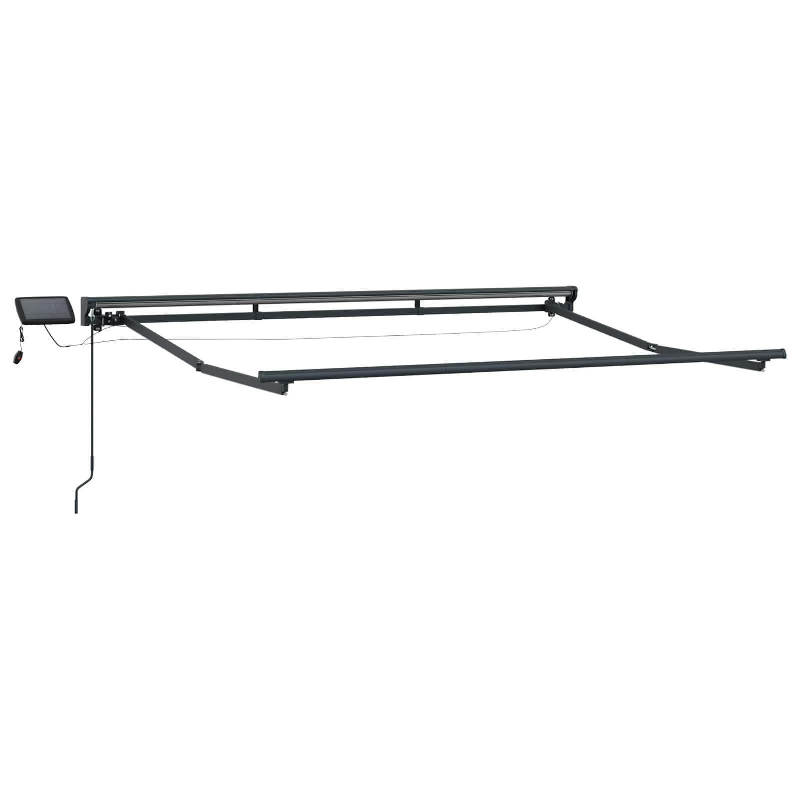 Manuel markise-ramme med LED-lys Antracit 3 x 2,5 m Stål billede