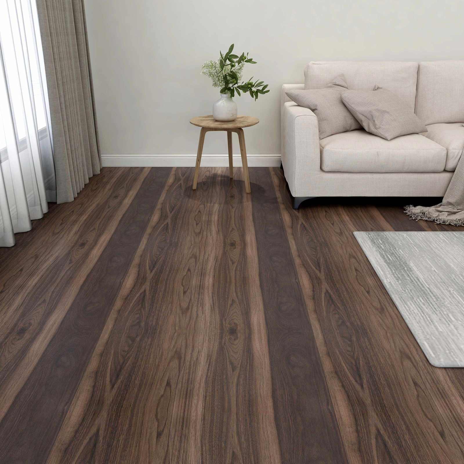 Gulvplanker 55 stk Mørk Brun 5,11 m² PVC billede