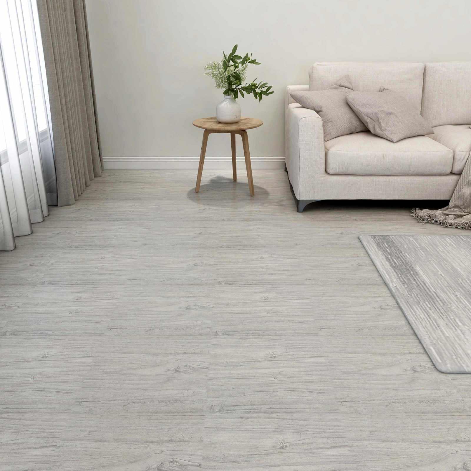 Gulvplanker 55 stk Lysegrå 5,11 m² PVC billede