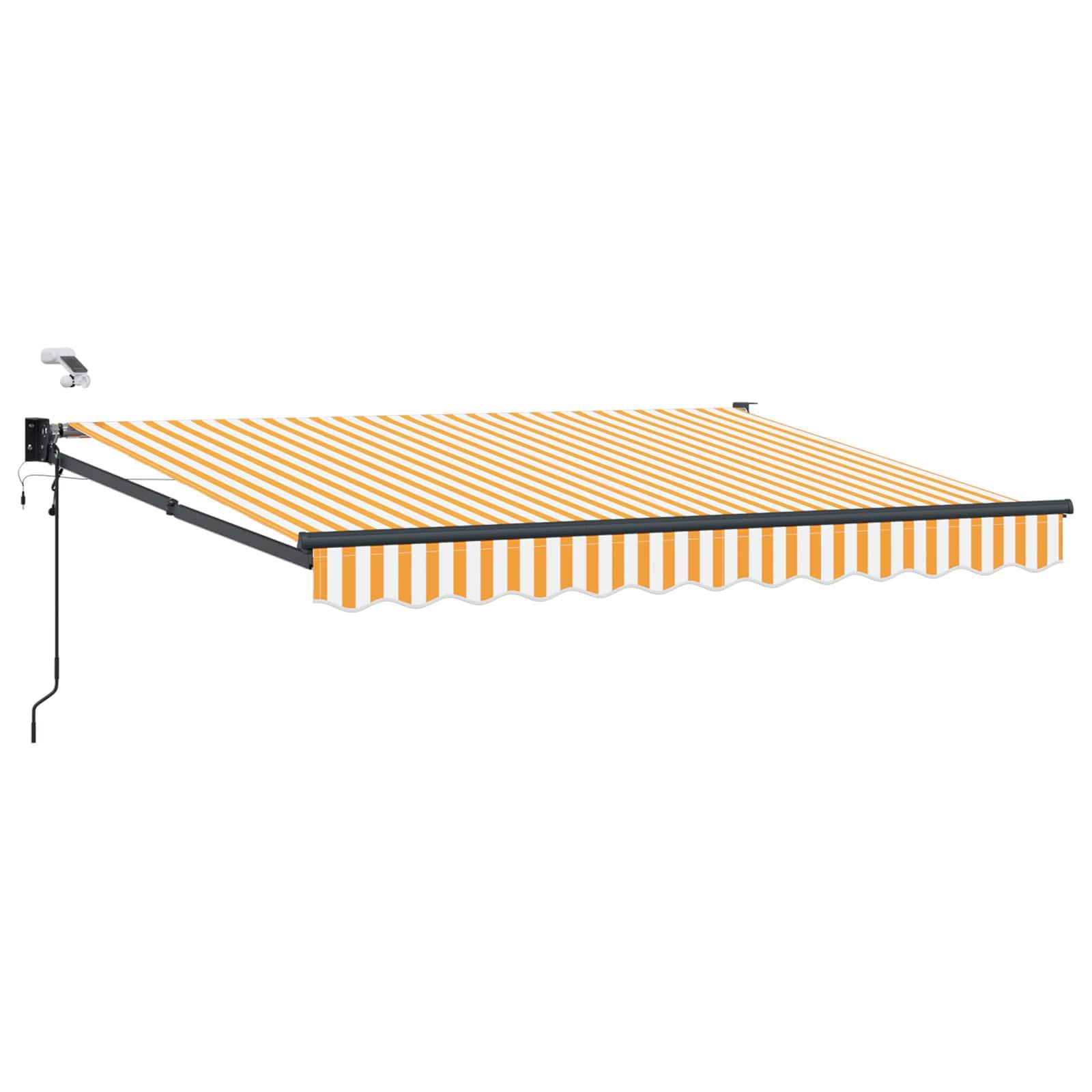 Elektrisk Markise med Orange og hvid 3,5 x 2,5 m Aluminium billede