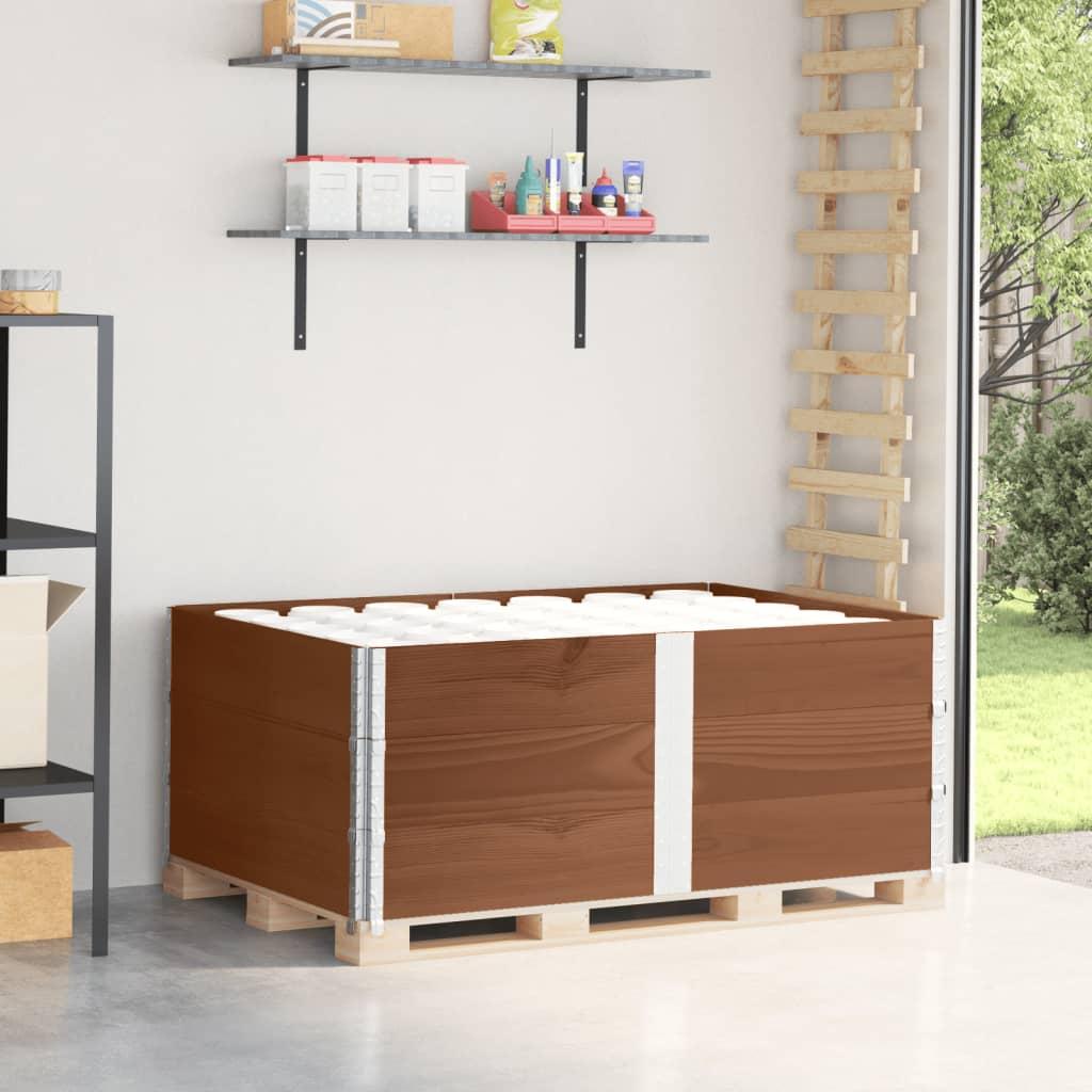 Pallerammer 3 stk. 150x100 cm massivt fyrretræ brun billede