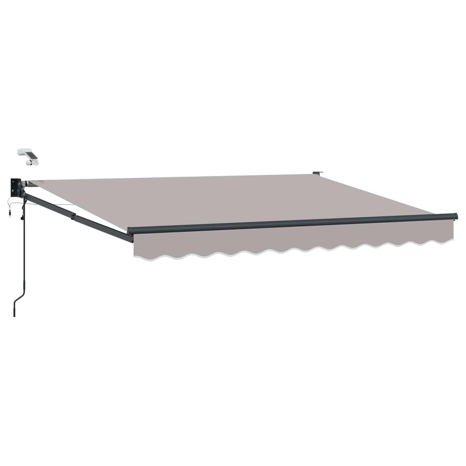 Elektrisk Markise med Lysegrå 3 x 2,5 m Aluminium billede