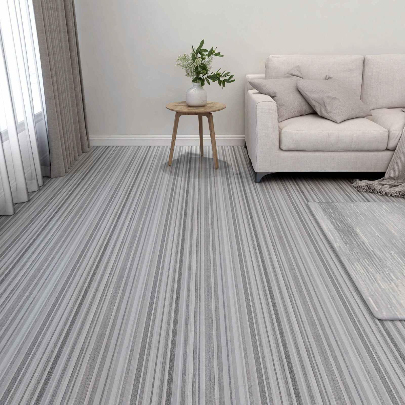 Gulvplanker 55 stk Lysegrå 5,11 m² PVC billede