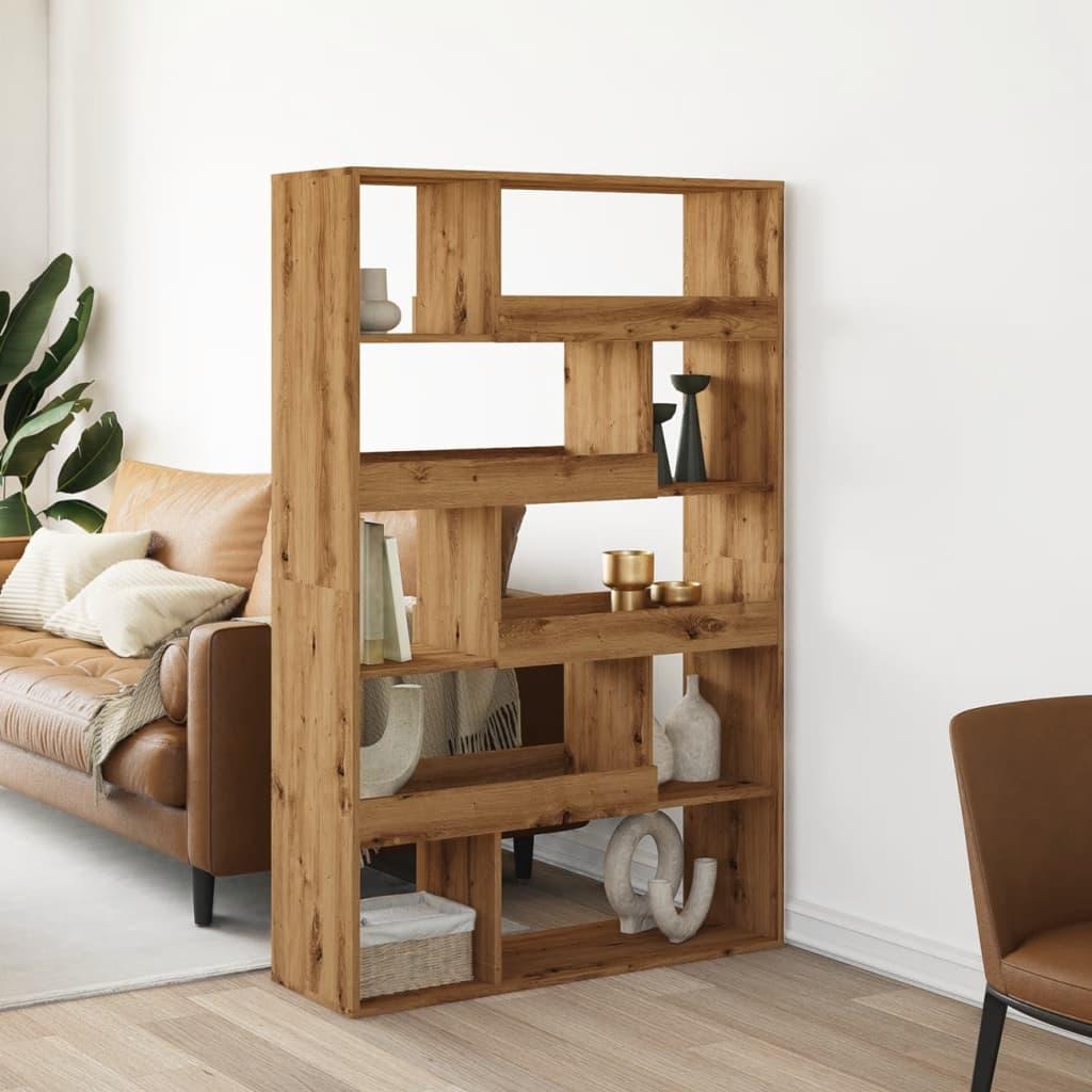 Rumdeler 100x33x156,5 cm konstrueret træ egetræsfarve billede