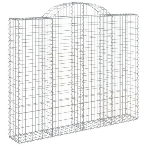 Buet gabionkurv 200×30×160/180 cm - galvaniseret jern stenvæg/afskærmning