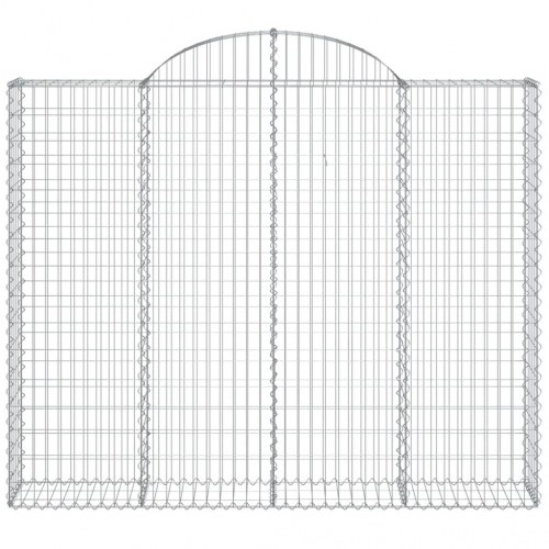 Buet gabionkurv 200×30×160/180 cm - galvaniseret jern stenvæg/afskærmning