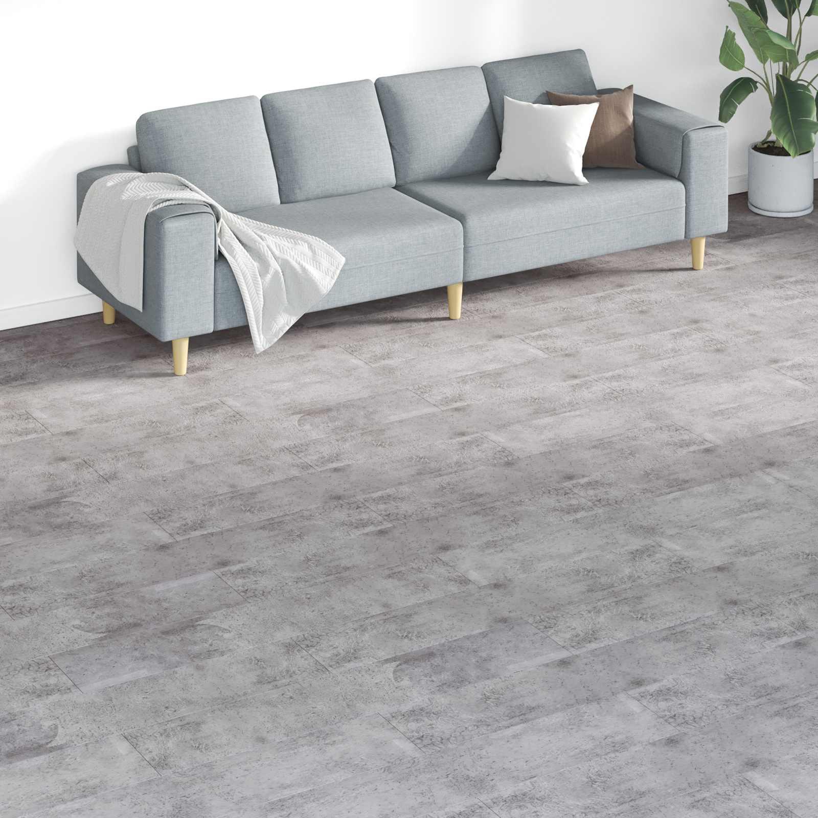 Gulvplanker 18 stk Cement Brun 5,26 m² PVC billede