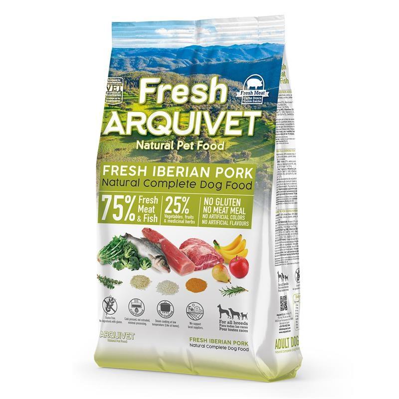 ARQUIVET Fresh Iberisk Svinekød og Fisk semi-fugtigt hundefoder til voksne hunde 10 kg