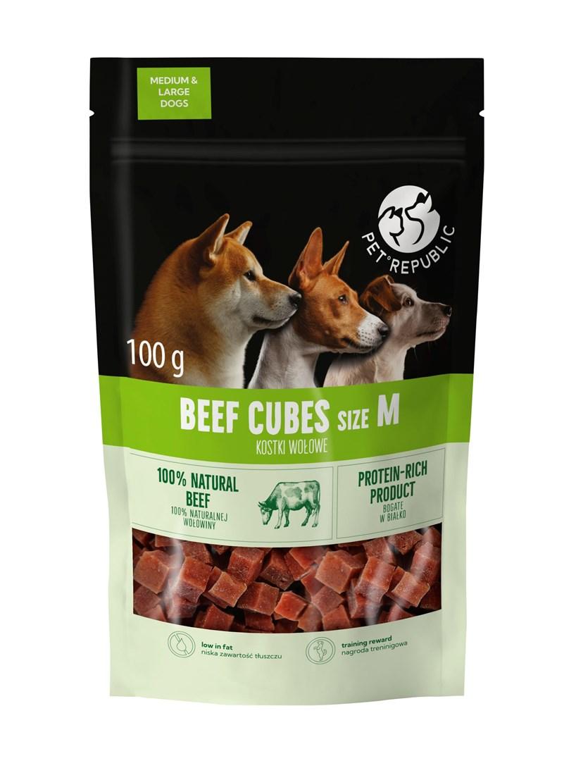 PetRepublic Beef Cubes M – hundegodbidder med oksekød 100 g billede